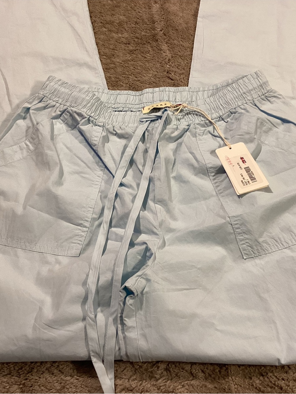 Light Blue Drawstring Flare Panta